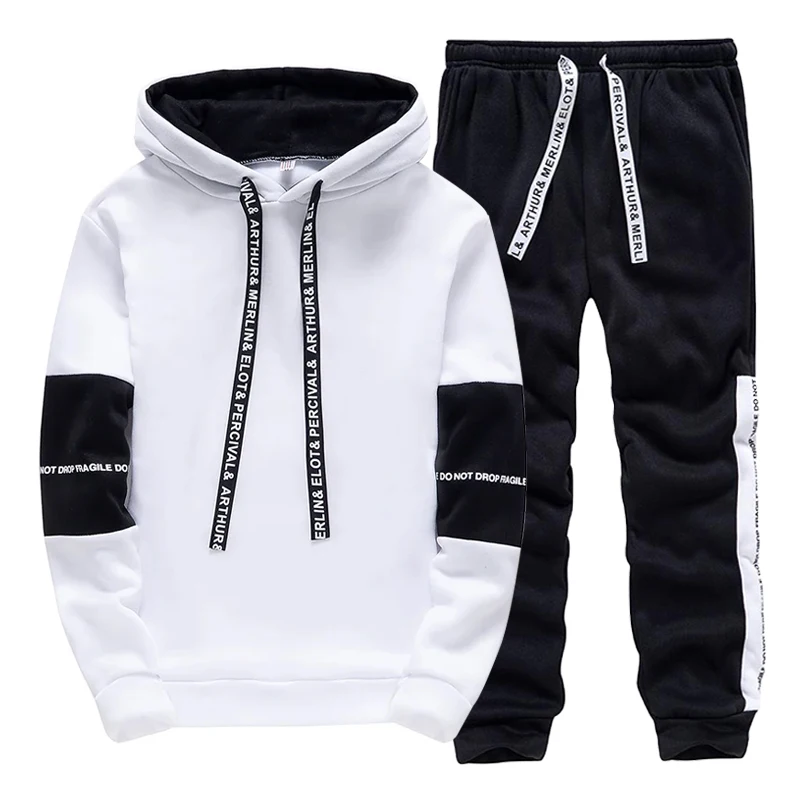 Men'S Fashion Hoodies - トラックスーツ男性用カジュアルフード付きスウェットシャツアウトドアスポーツジョギング紳士服秋冬ファッションシングルパーカーパンツ