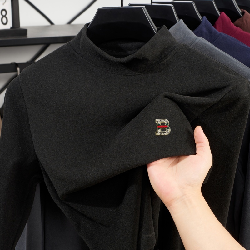 Men'S Fashion Hoodies - メンズ新作ファッショナブルなレタープリント入り春秋用ハーフハイネック長袖パーカー、普段使いや通勤に適したカジュアルで多用途なトップス