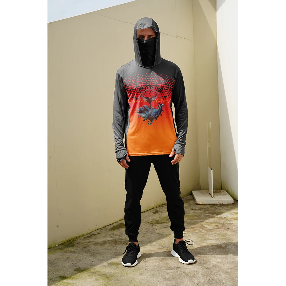 Men'S Fashion Hoodies - 釣り用シャツ メンズ 日焼け防止 フード付きマスク 一体型 釣り服