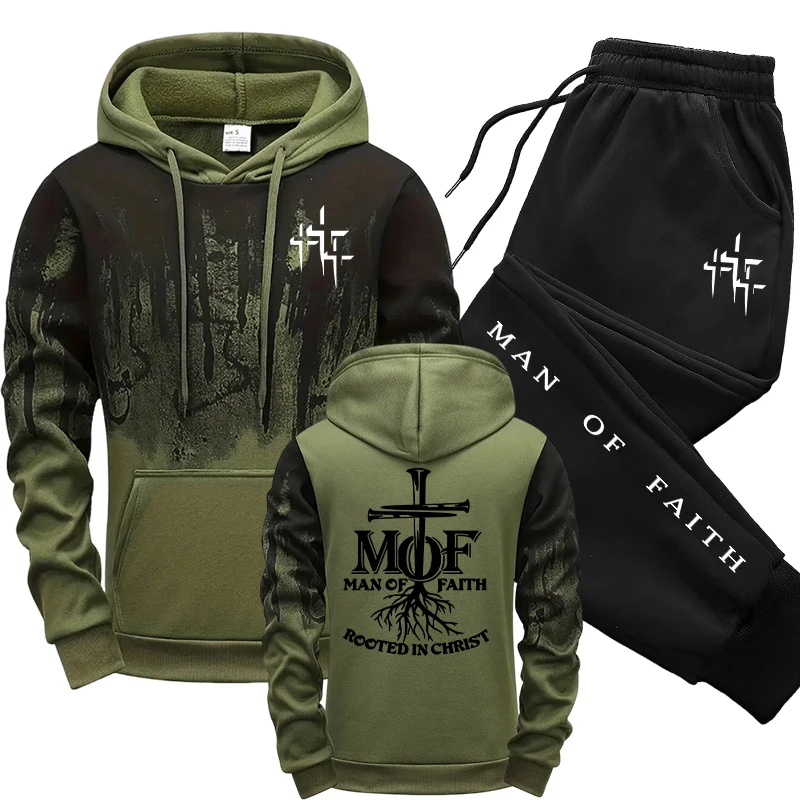 Men'S Fashion Hoodies - マン・オブ・フェイツ メンズトラックスーツ フーディー＆スウェットパンツ 2026年秋冬 デイリーカジュアル ファッション
