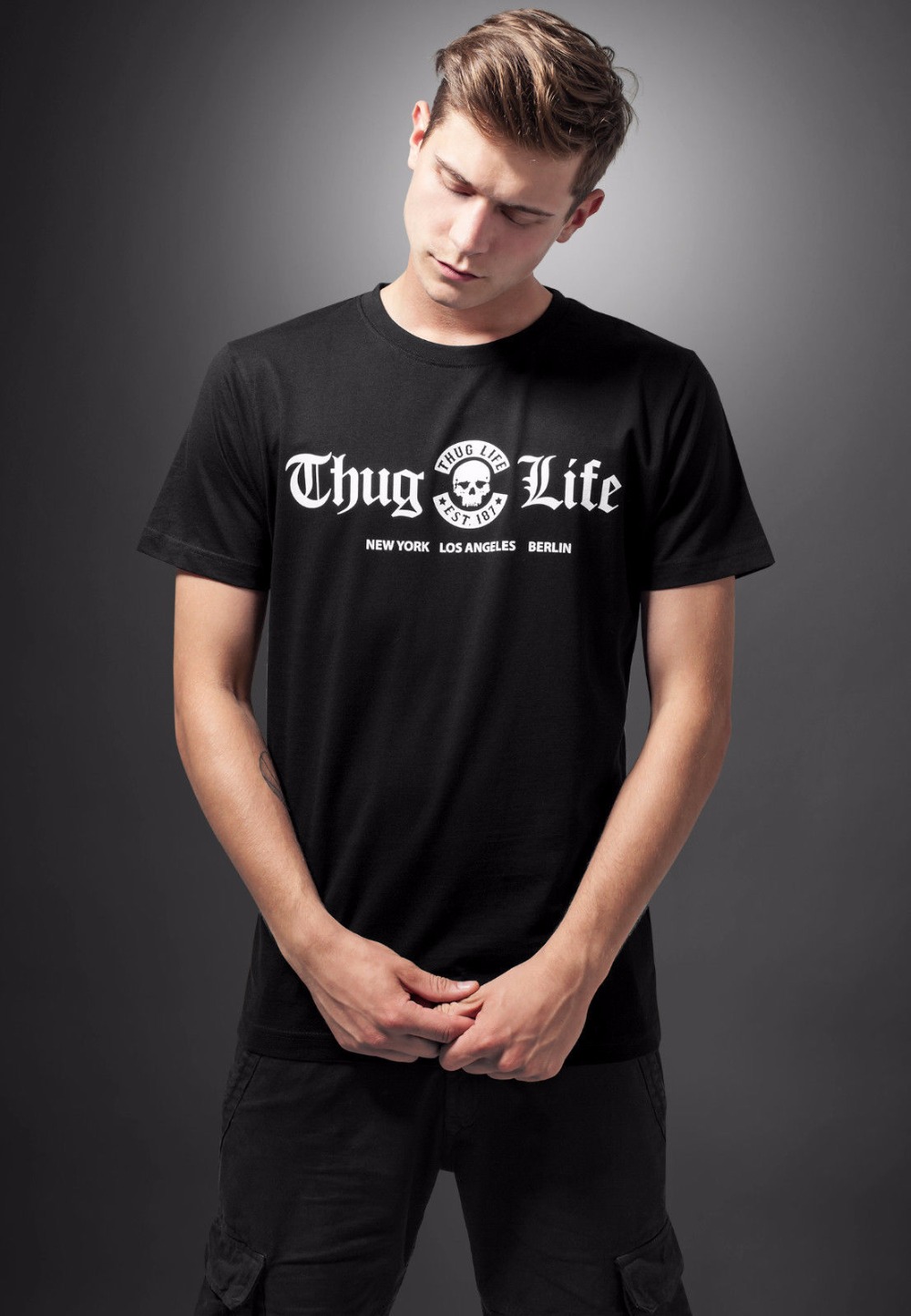 York Men'S Fashion - 2019半袖コットンTシャツ,前髪のある市松模様のシティウェア,綿100%,100%