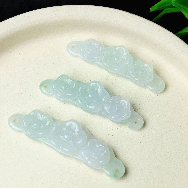 Men'S Fashion Jewelry - 1pc 天然翡翠エメラルドフラワーハンドカード DIY アクセサリー高級ジュエリーファッションジュエリー絶妙なリアルチャームギフト女性男性