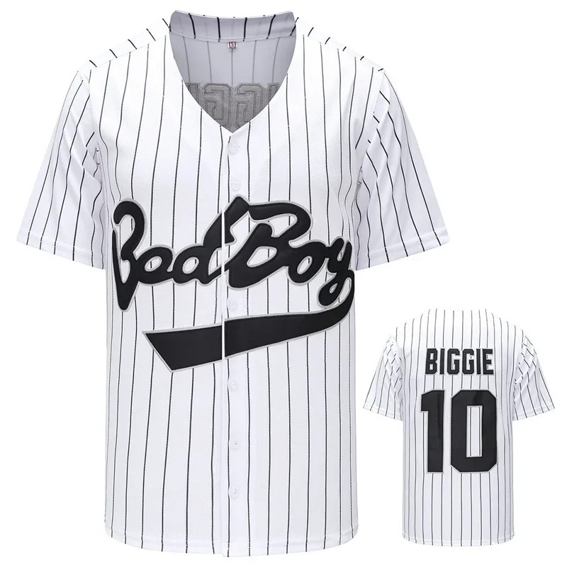Mens Fashion Baseball Jersey - 映画 # 10 Bad Boy BIGGIE