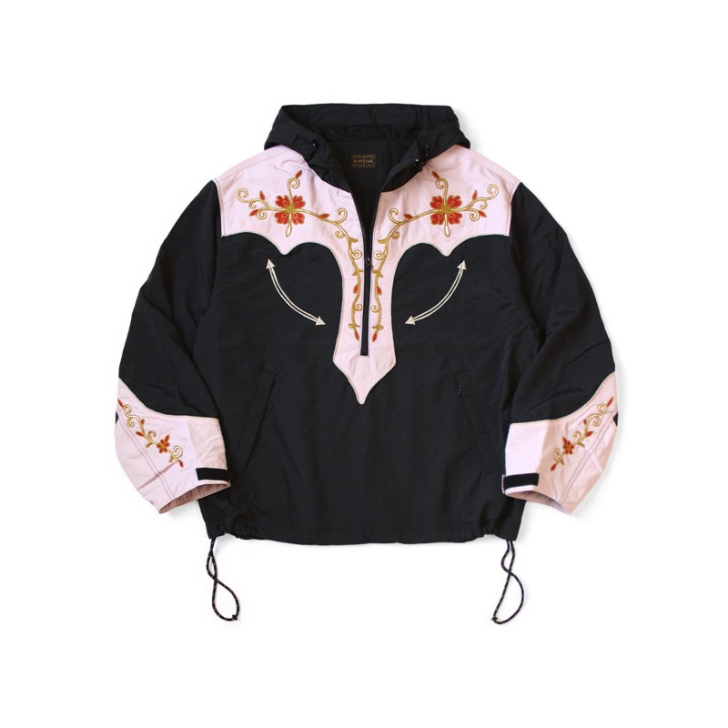 Windbreaker Men Zip - ハイストリートキャピタル花柄刺繍アノラックジャケットヴィンテージウエスタンスプライスジップウインドブレーカー男性女性カジュアルジャケット