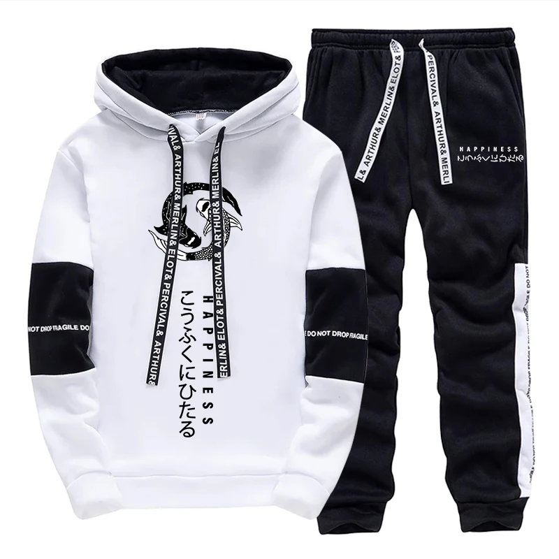 Men'S Fashion Hoodies - メンズファッション トラックスーツ プリント カジュアル フード付き 長袖スウェットシャツ