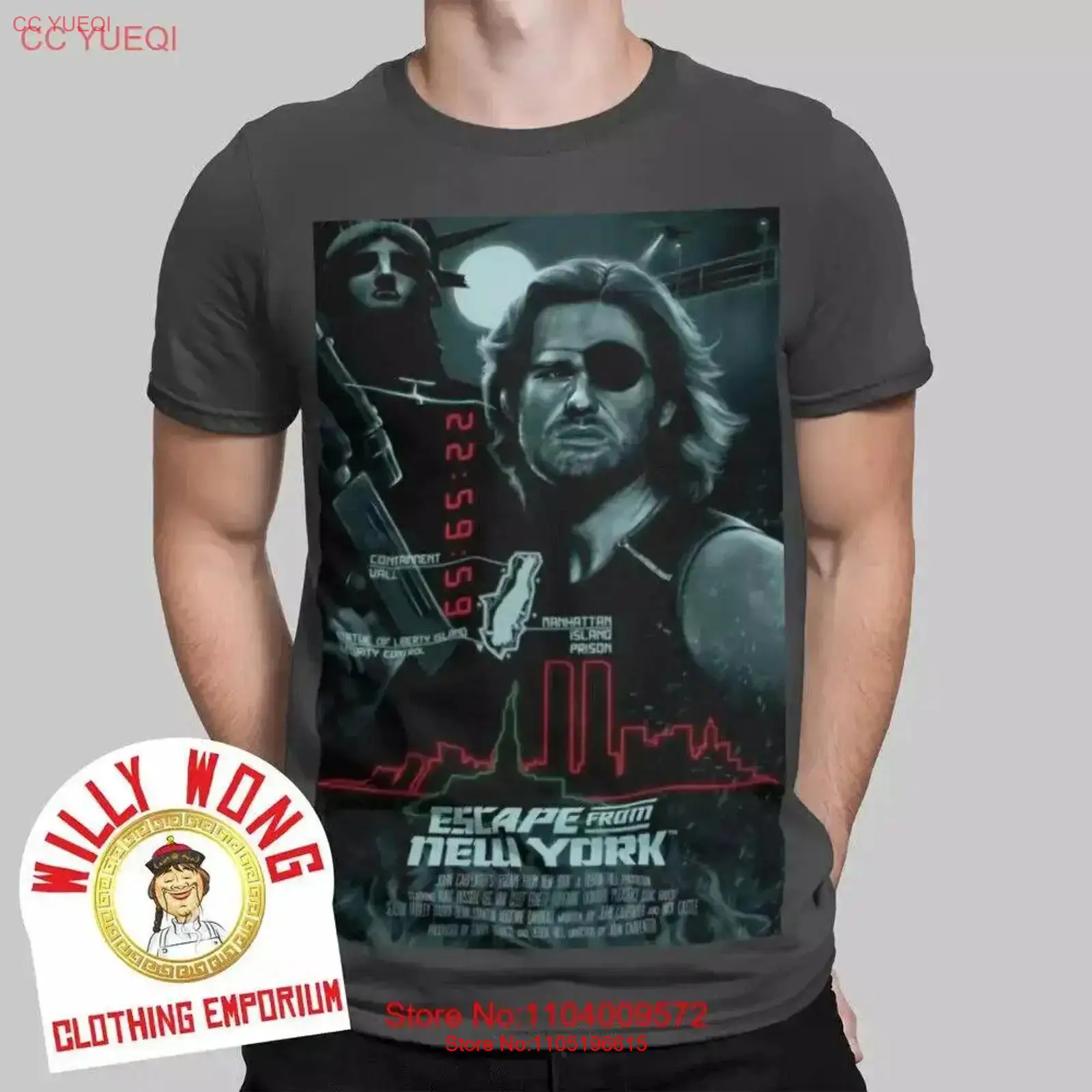 York Men'S Fashion - エスケープ フロム ニューヨーク Tシャツ レトロ 映画