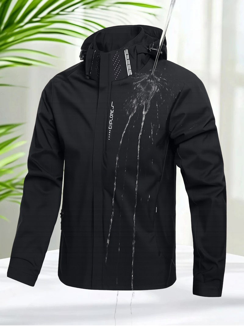 Windbreaker Men Zip - 防水ジャケット メンズ アウトドア ウィンドブレーカー ジャケット 取り外し可能なフード付き