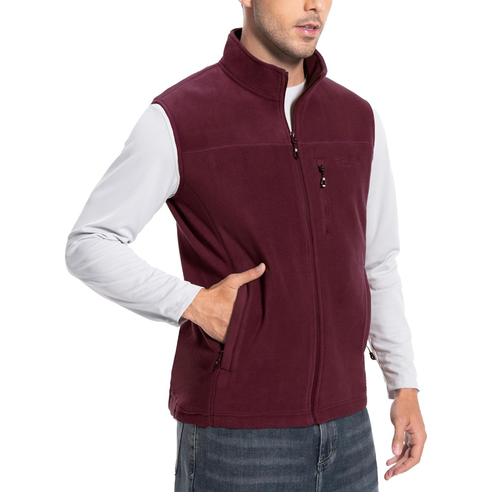 Windbreaker Men Zip - パイオニアキャンプフリースベストメンズウィンタージャケットフルジップポーラーカジュアル軽量ノースリーブアウターウェアソフトウィンドブレーカー衣類