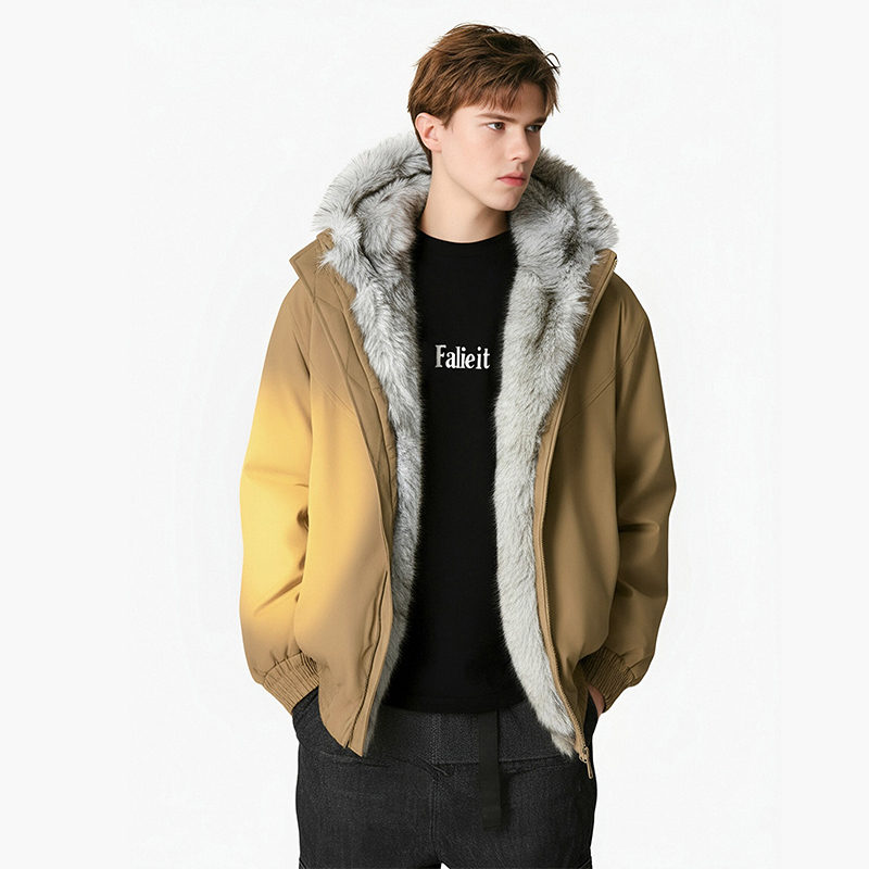 Windbreaker Men Zip - メンズ冬用フェイクファー裏地付きウィンドブレーカージャケット 暖かいジップアップスタンドカラー ルーズカジュアルアウターコート