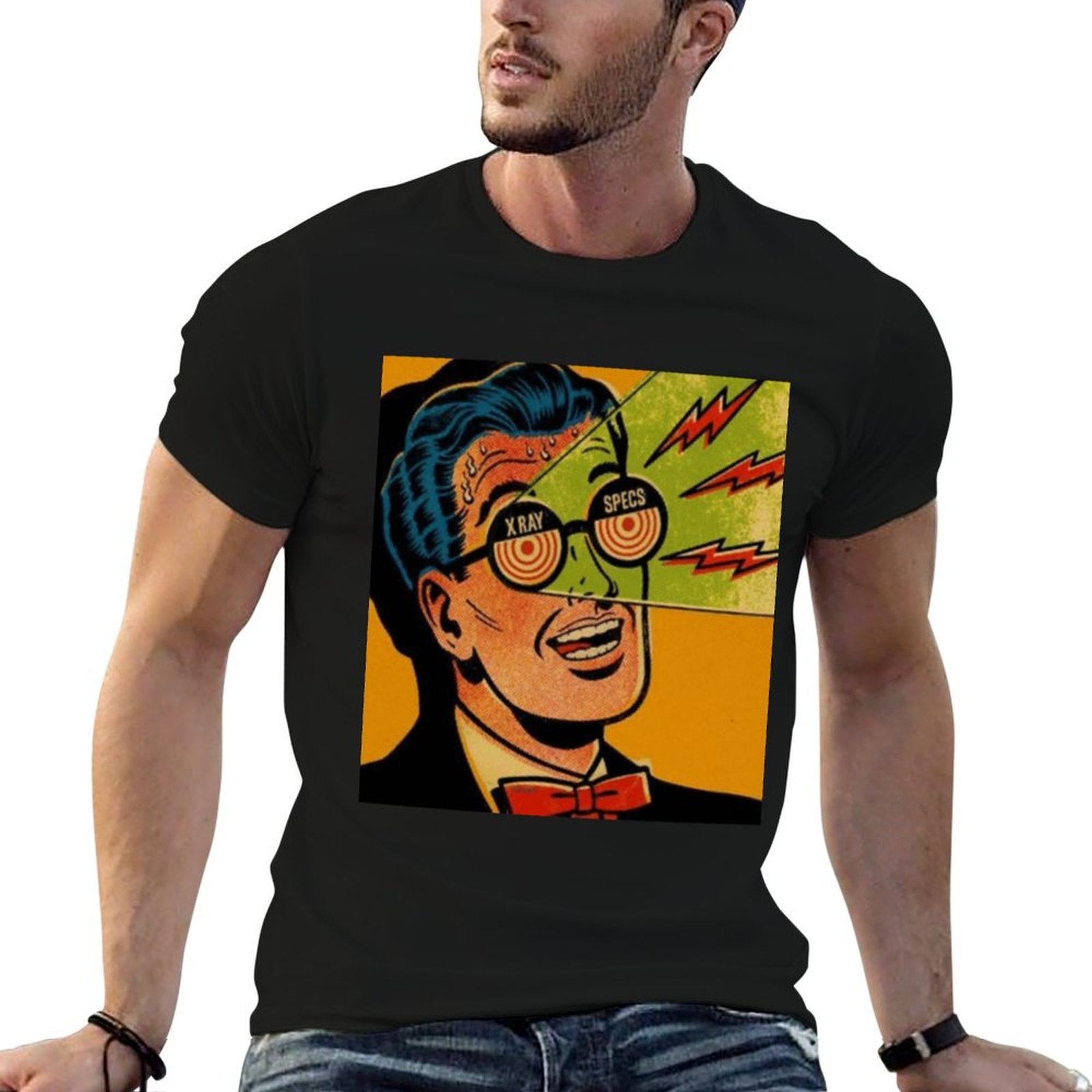 1950S Fashion Men'S - 1950年代のヴィンテージX線メガネTシャツ ファッションシャツ 服 アニメシャツ メンズ