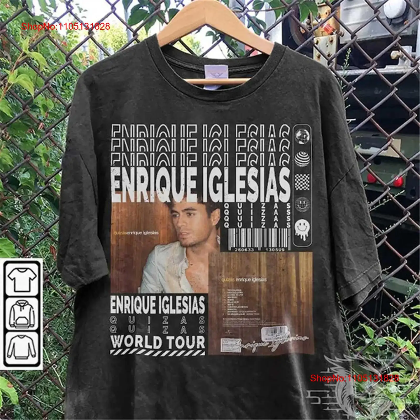 Men'S Fashion Quiz - エンリケ・イグレシアス ミュージック Tシャツ Y2K 90年代 グッズ