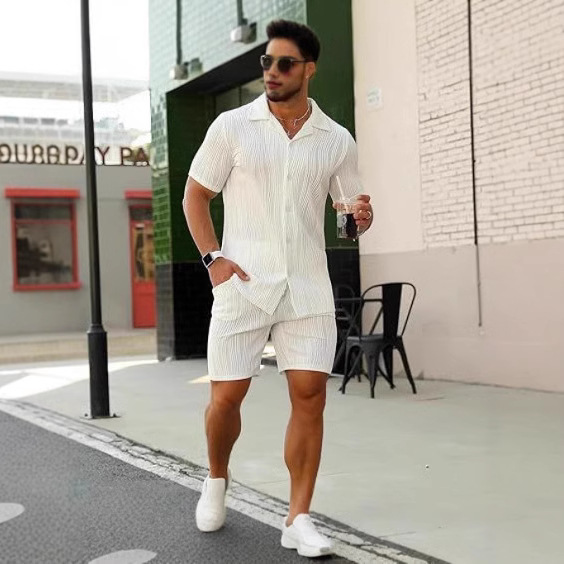 メンズ 2 ピース アウトフィット 半袖ボタンダウン シャツ - Mens Fashion Style のレビューと価格