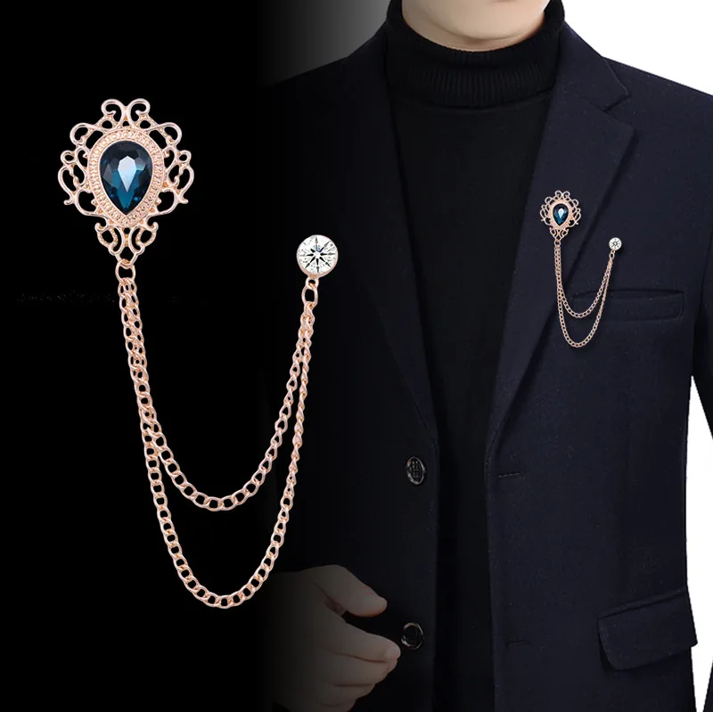新しいヴィンテージタッセルチェーンラインストーンクリスタルラ - Men'S Fashion Jewelry のレビューと価格