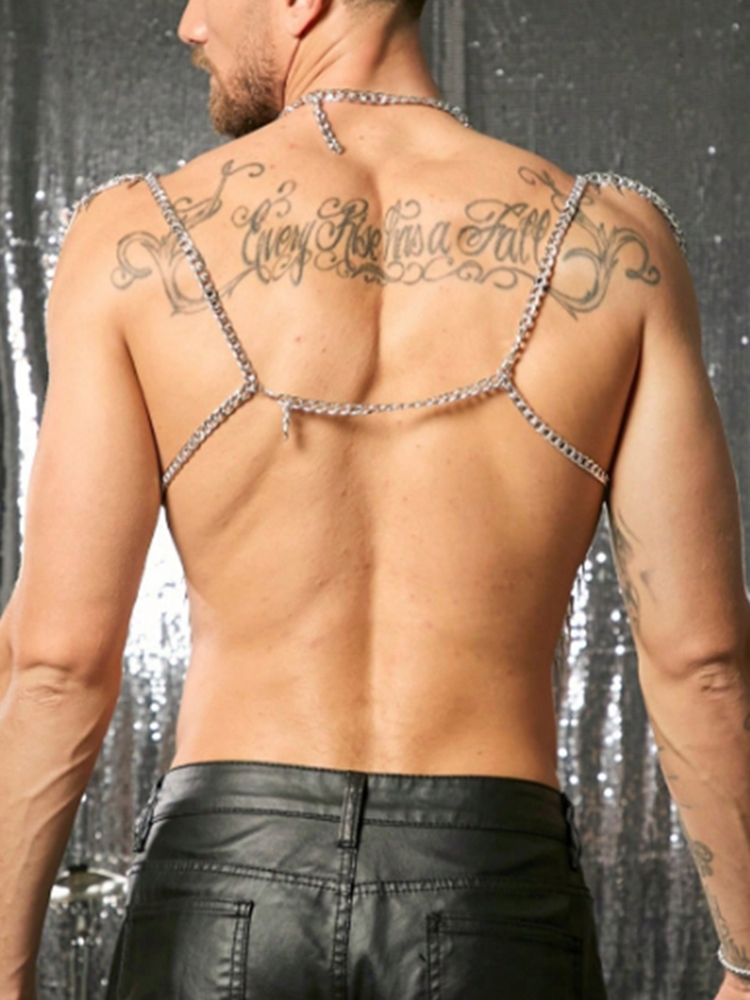 タッセルチェーンボディショルダーセクシーボディメタルチェーン - Fashion Harness Men のレビューと価格