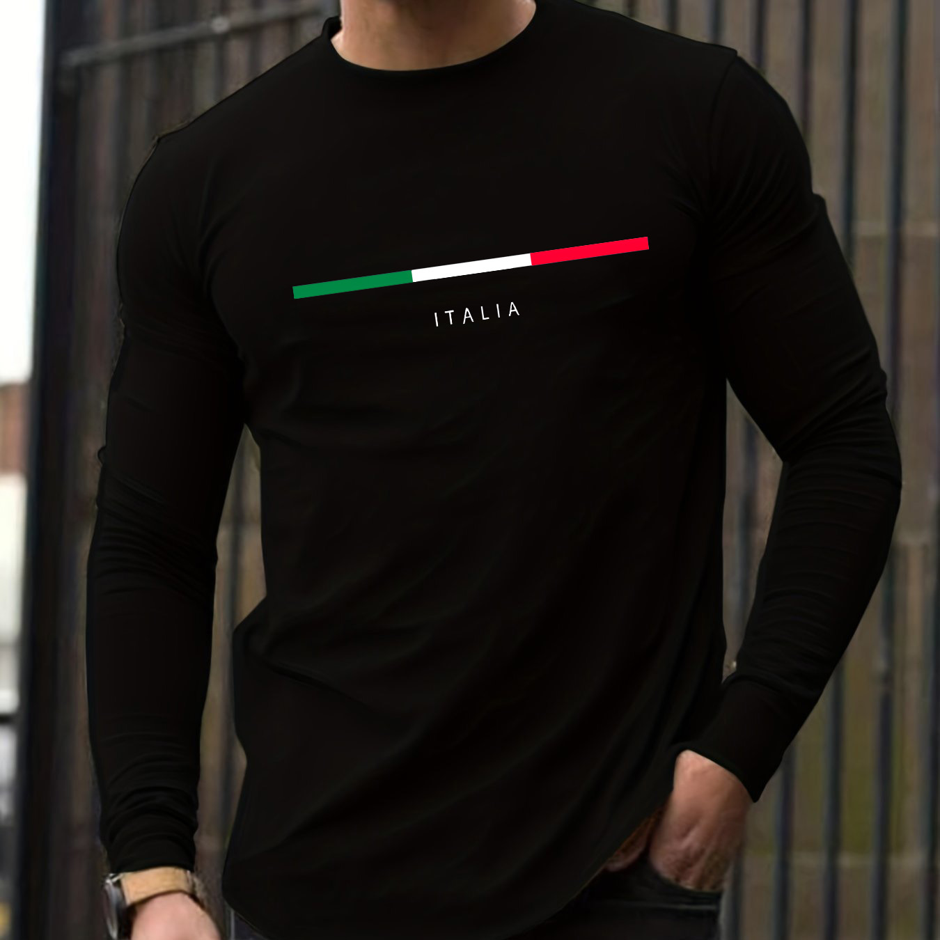 100% 純綿メンズ長袖ラウンドネックルーズイタリア柄プリン - Men'S Fashion Trends のレビューと価格