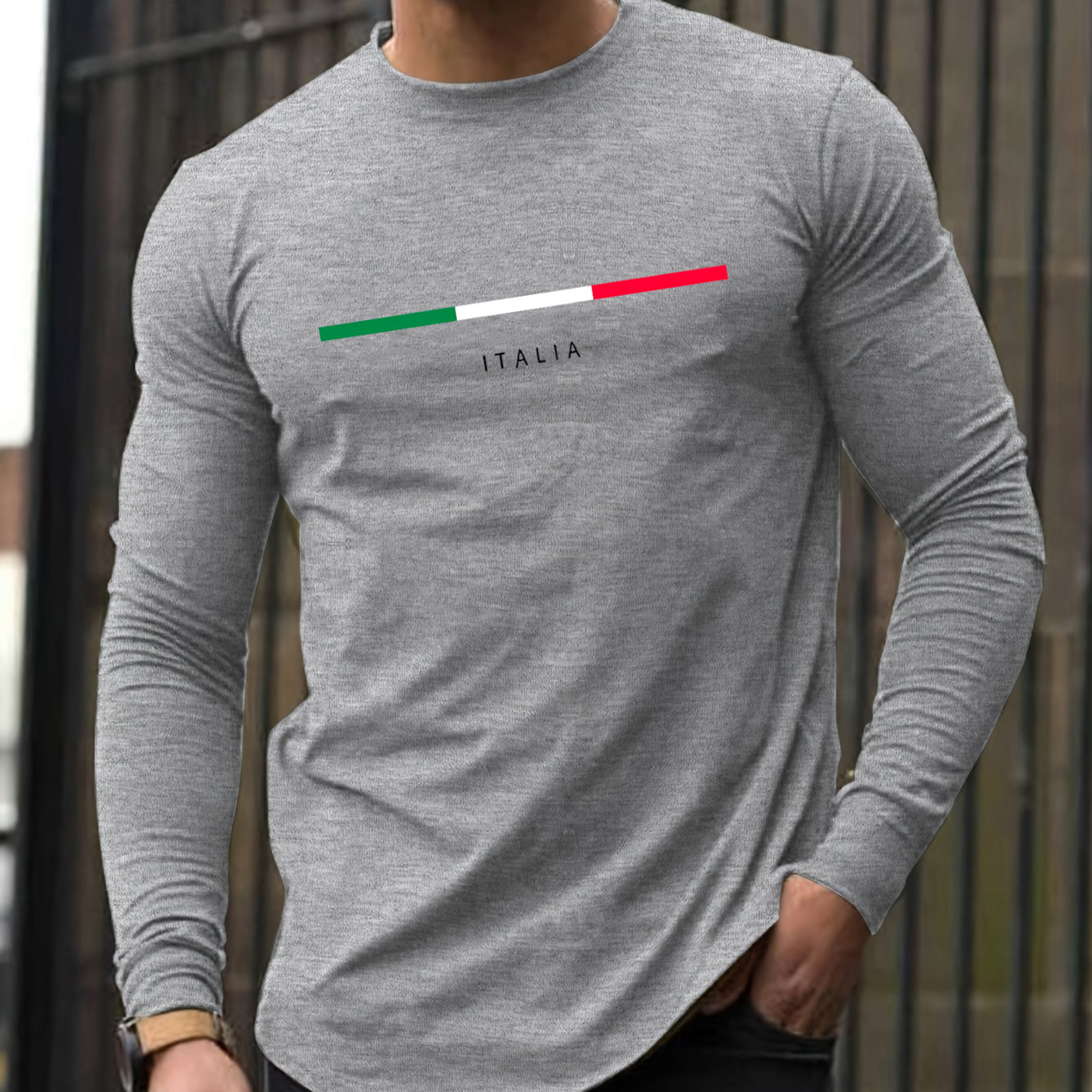 100% 純綿メンズ長袖ラウンドネックルーズイタリア柄プリン - Men'S Fashion Trends のレビューと価格