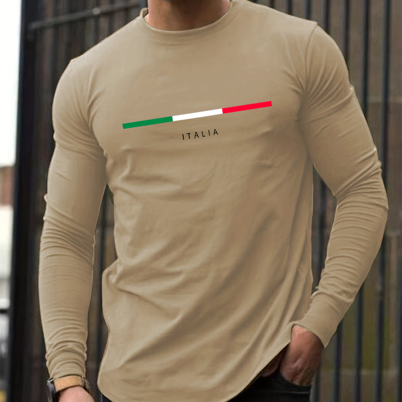 100% 純綿メンズ長袖ラウンドネックルーズイタリア柄プリン - Men'S Fashion Trends のレビューと価格