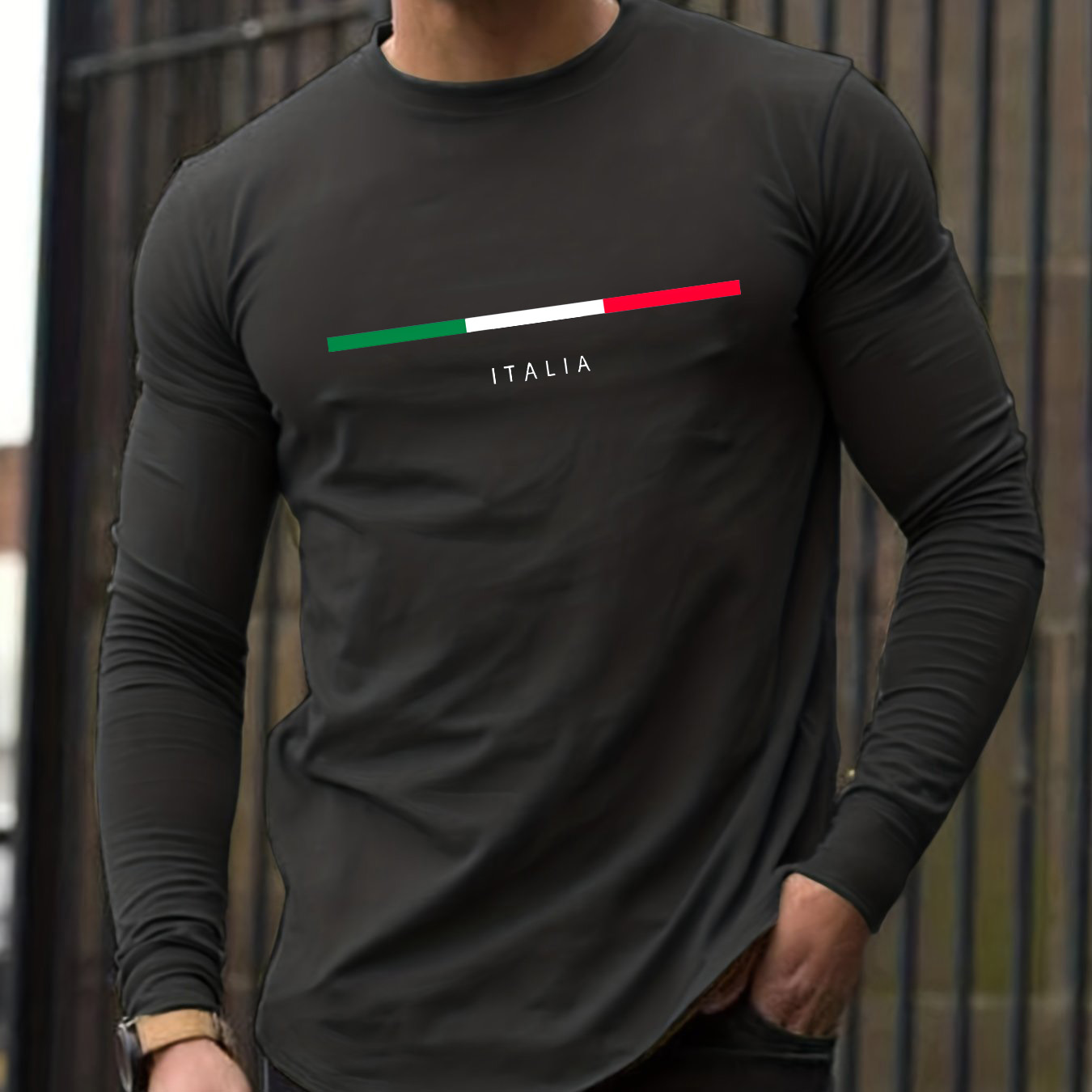 100% 純綿メンズ長袖ラウンドネックルーズイタリア柄プリン - Men'S Fashion Trends のレビューと価格