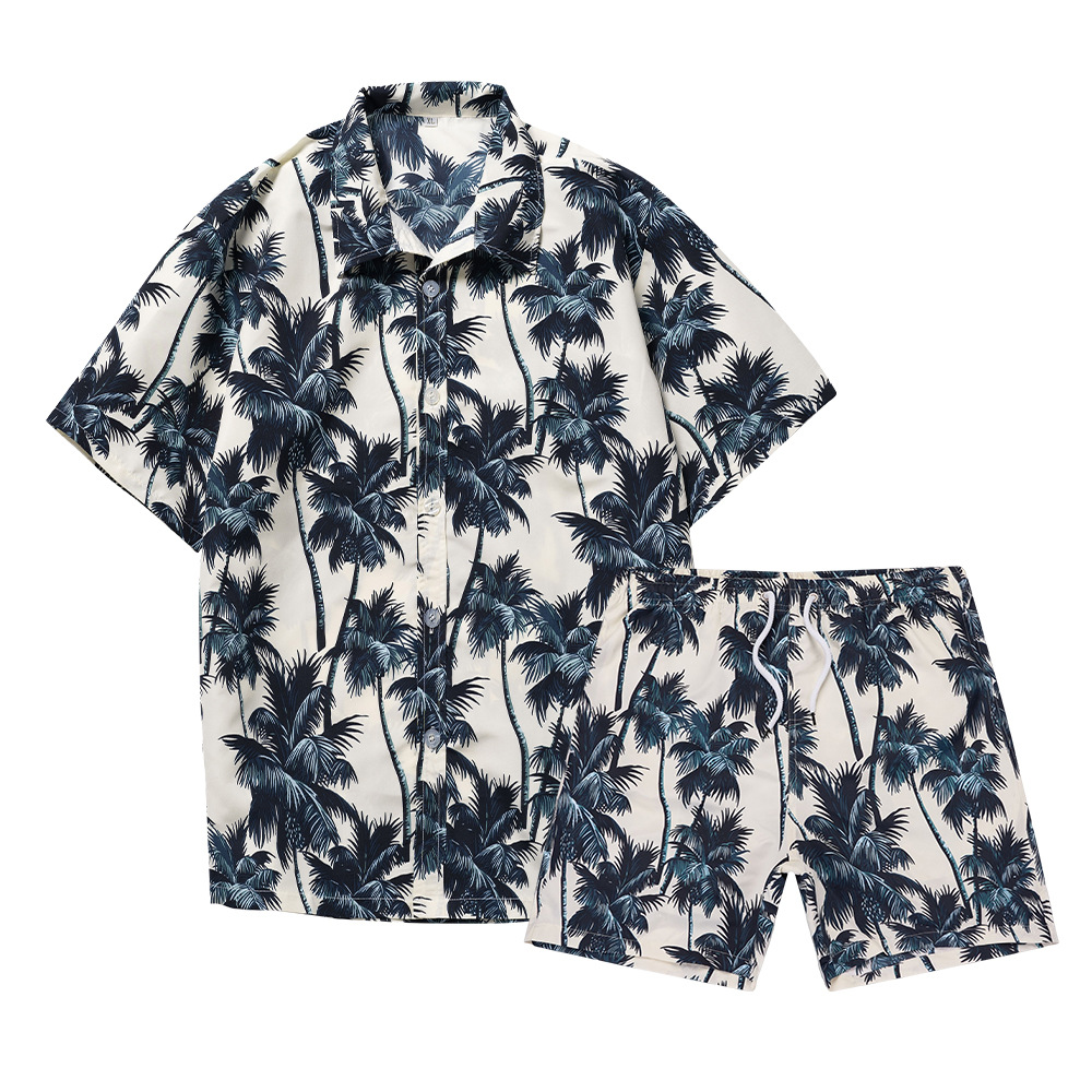 ハワイアンココナッツツリー3Dプリントメンズシャツセットファ - Mens Fashion Clothes のレビューと価格