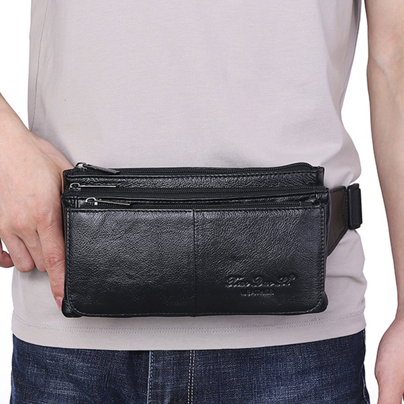 メンズウエストファニーパックベルトヒップバッグ財布本革トラベ - Fashion Harness Men のレビューと価格