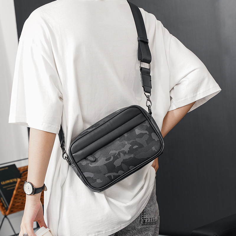 デザイナーカモフラージュ柄小型クロスボディバッグ メンズ カ - Fashion Harness Men のレビューと価格