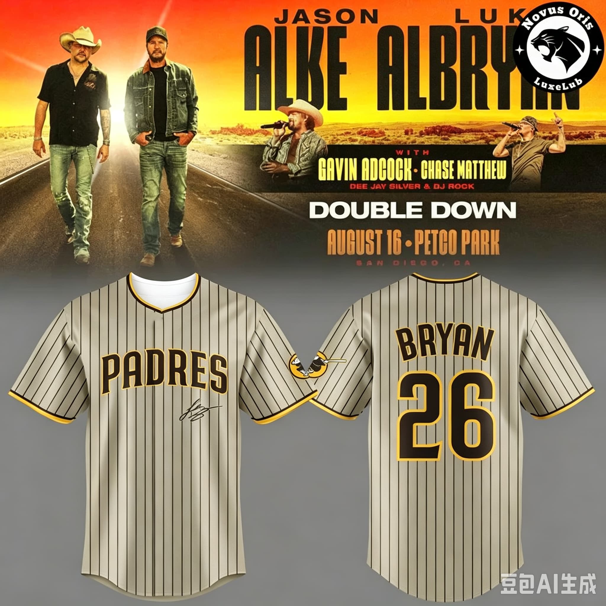 メンズ ルーク・ブライアン カントリーミュージック ツアー  - Mens Fashion Baseball Jersey のレビューと価格