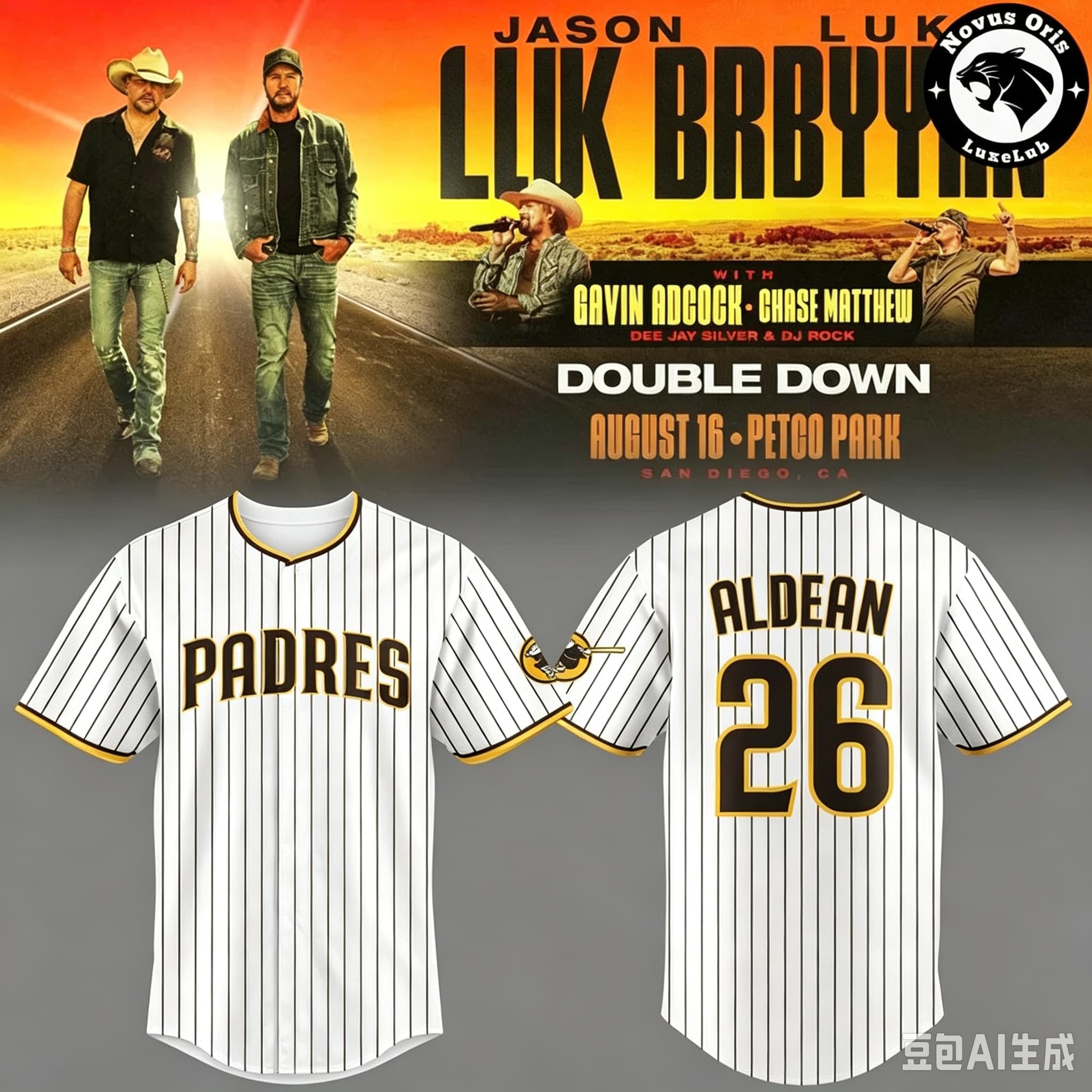 メンズ ルーク・ブライアン カントリーミュージック ツアー  - Mens Fashion Baseball Jersey のレビューと価格