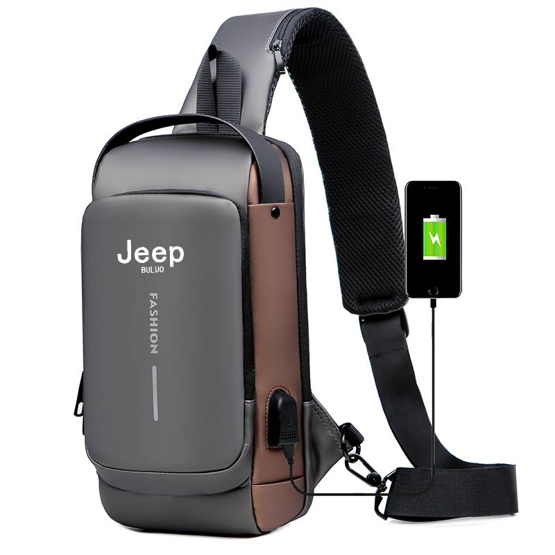 ジープ ブルオ メンズ 防盗スリングバッグ USB充電ポート - Fashion Harness Men のレビューと価格