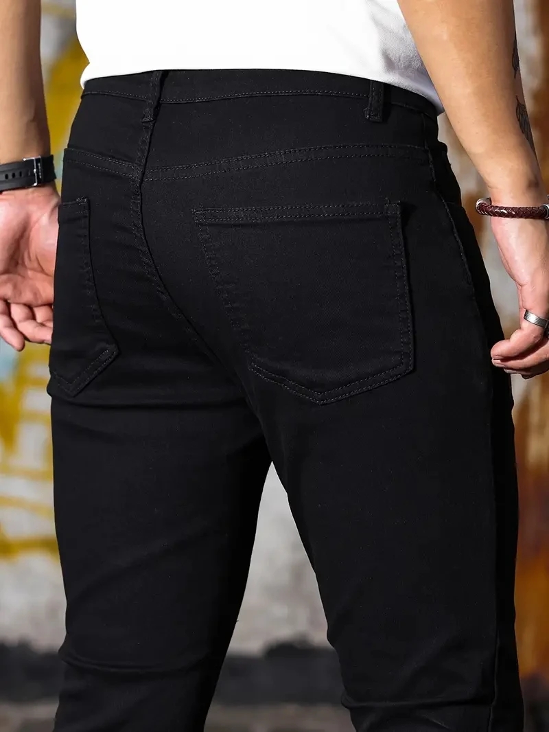 メンズジーンズ スカイブルー ブラックジッパー ストレッチジ - Skinny Jeans Ripped のレビューと価格