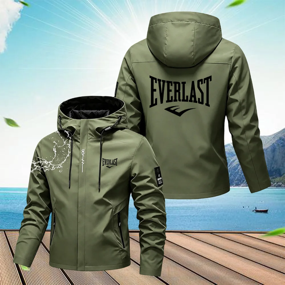 メンズ スプリング・オータム ストリートウェア フード付きジ - Windbreaker Men Zip のレビューと価格