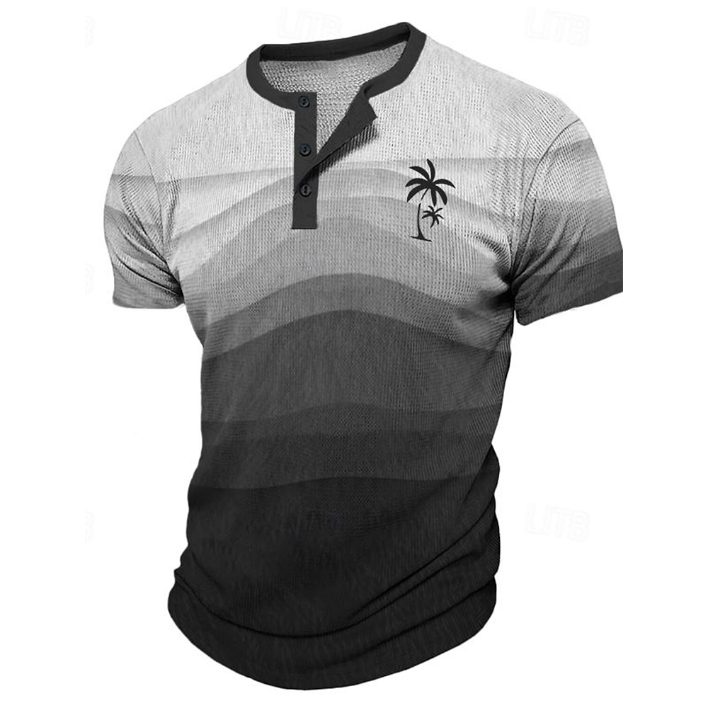 メンズ Tシャツ面白い 3D ココナッツツリープリントヘンリ - Mens Fashion Clothes のレビューと価格