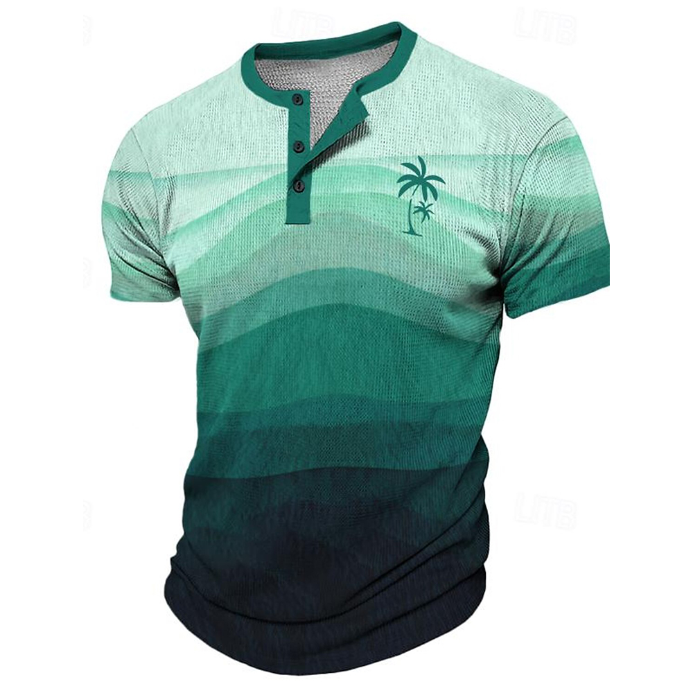 メンズ Tシャツ面白い 3D ココナッツツリープリントヘンリ - Mens Fashion Clothes のレビューと価格