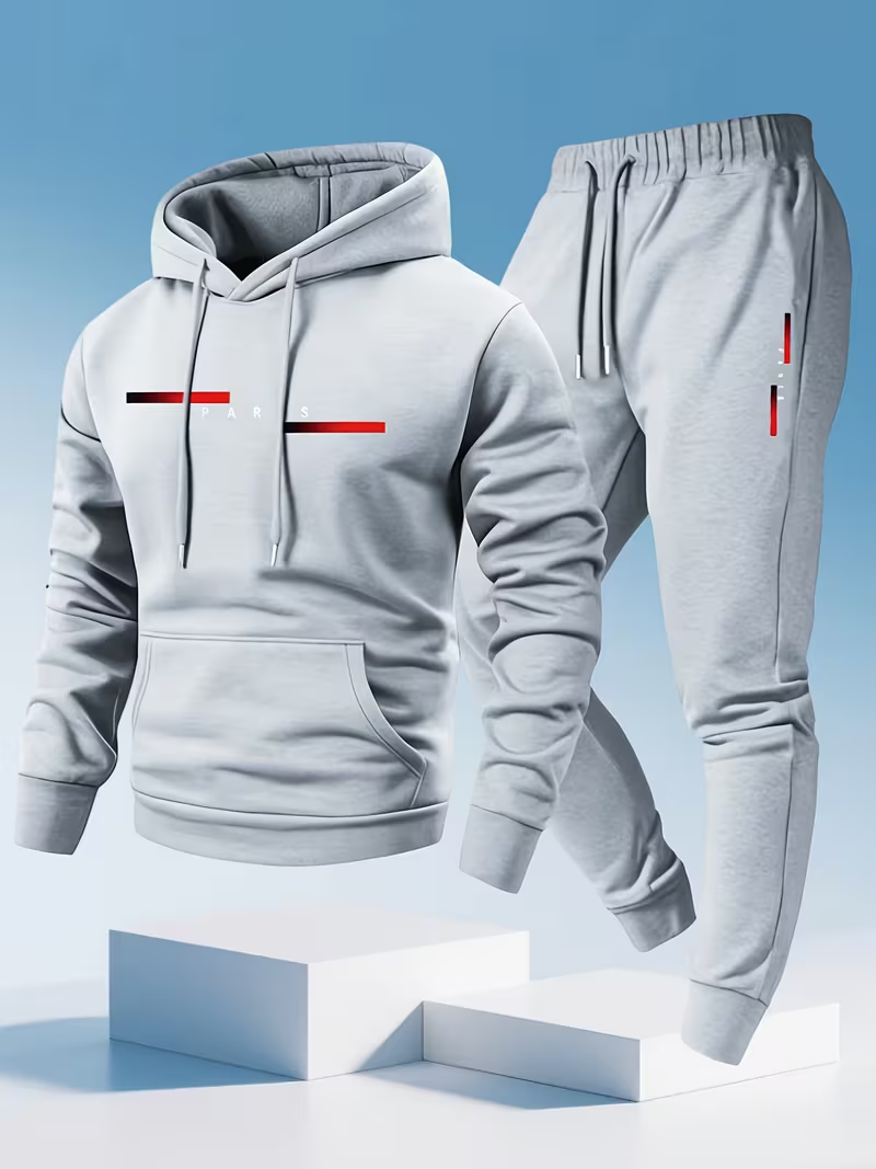 メンズベストセラー トレンドレタープリントセット ツーピース - Men'S Fashion Hoodies のレビューと価格