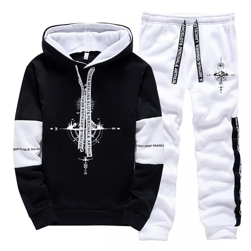 秋冬新作メンズトラックスーツ ファッションカジュアル フード - Men'S Fashion Hoodies のレビューと価格