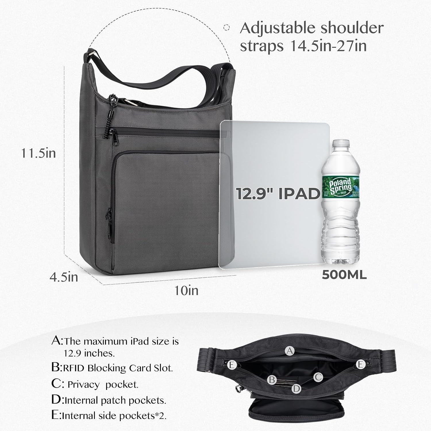 スリングバックパック 防盗 クロスボディ ショルダーバッグ  - Fashion Harness Men のレビューと価格