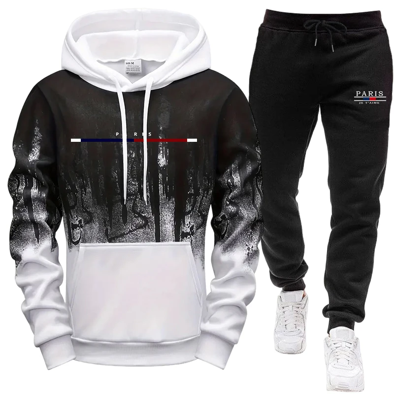 メンズセット/フーディー/パンツ 秋冬用 フード付きスウェッ - Men'S Fashion Hoodies のレビューと価格