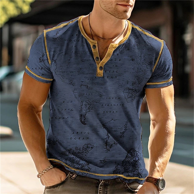 メンズヘンリーシャツ 面白い3DプリントTシャツ ストリート - Mens Fashion Clothes のレビューと価格