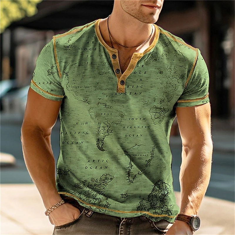 メンズヘンリーシャツ 面白い3DプリントTシャツ ストリート - Mens Fashion Clothes のレビューと価格