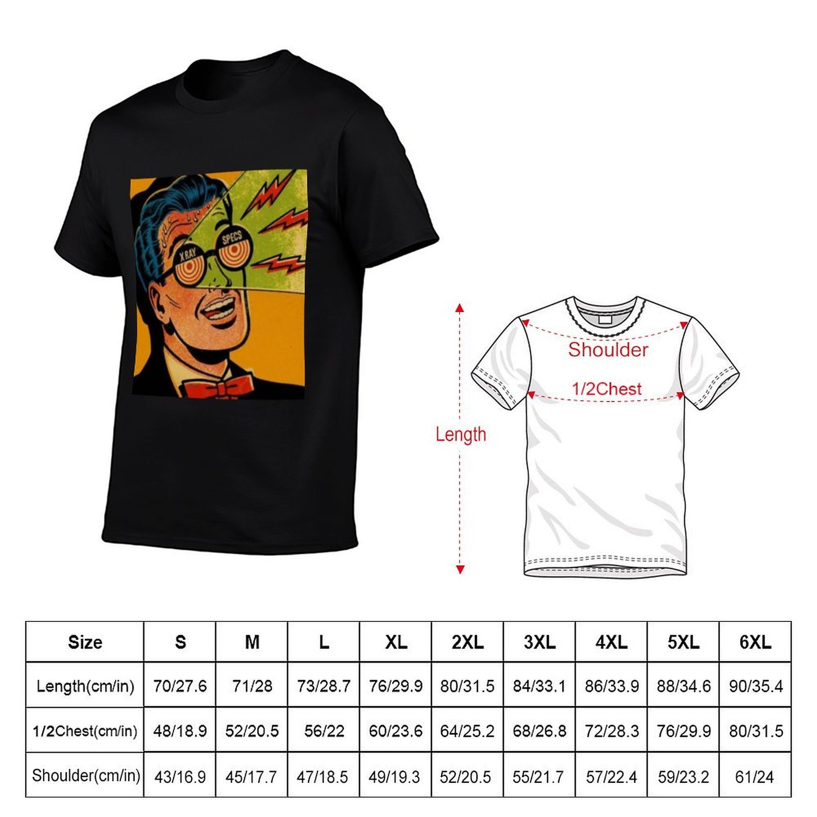 1950年代のヴィンテージX線メガネTシャツ ファッションシ - 1950S Fashion Men'S のレビューと価格