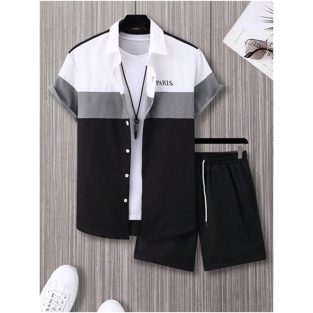 メンズファッションスーツ 青と白のパッチワークカラー シング - Mens Fashion Clothes のレビューと価格