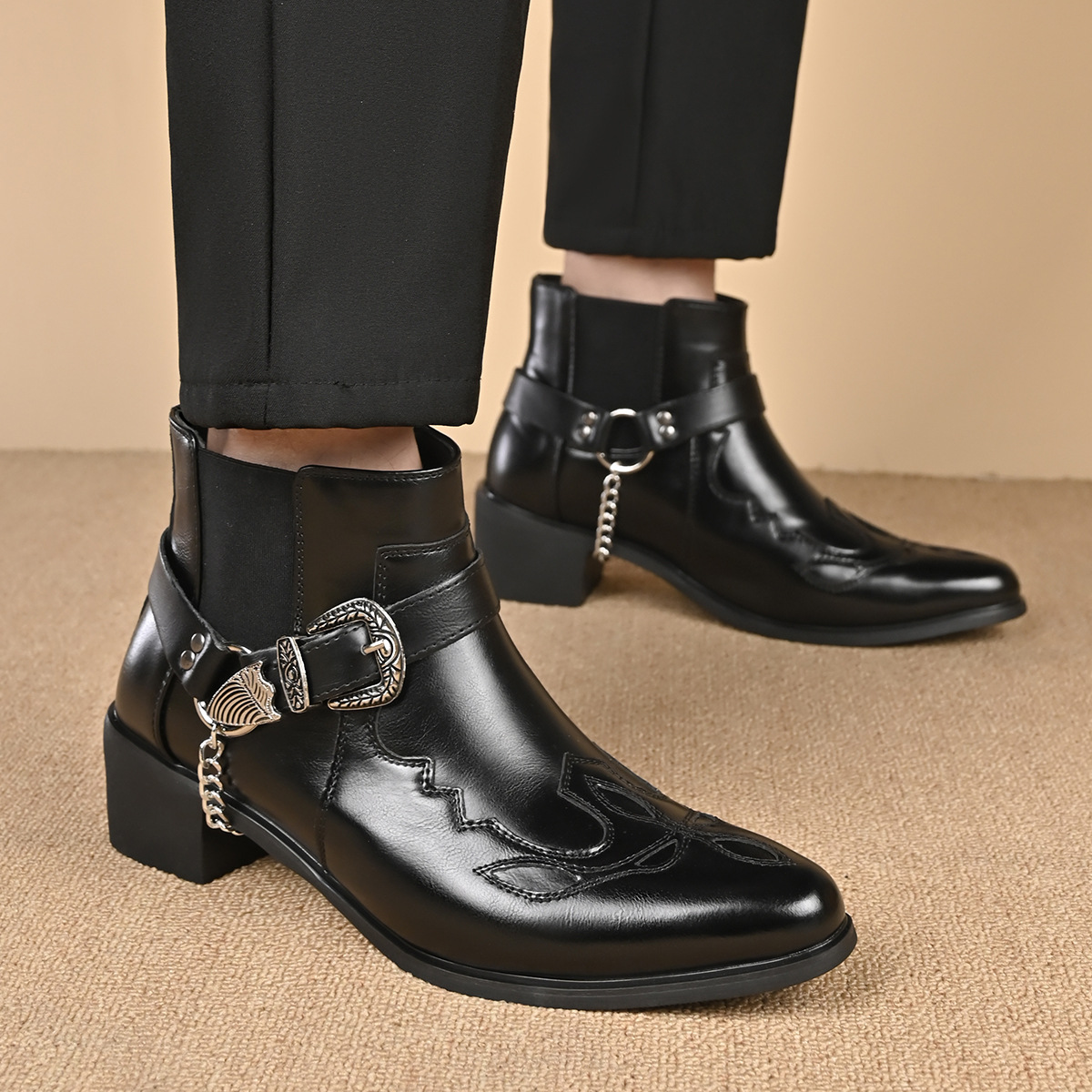 2026年メンズヴィンテージカウボーイブーツ、レザーハイカッ - Men'S Fashion Jewelry のレビューと価格